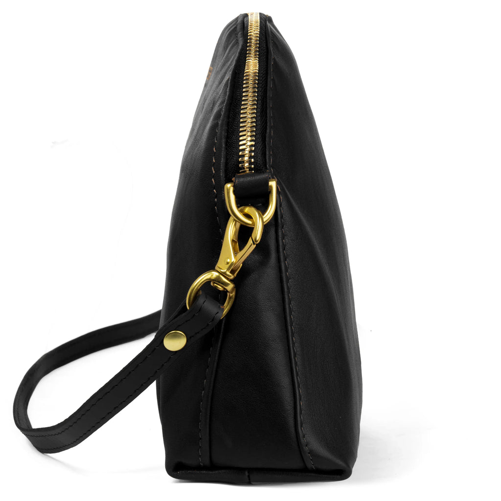 Hopper Crossbody Bag | Black Leather
