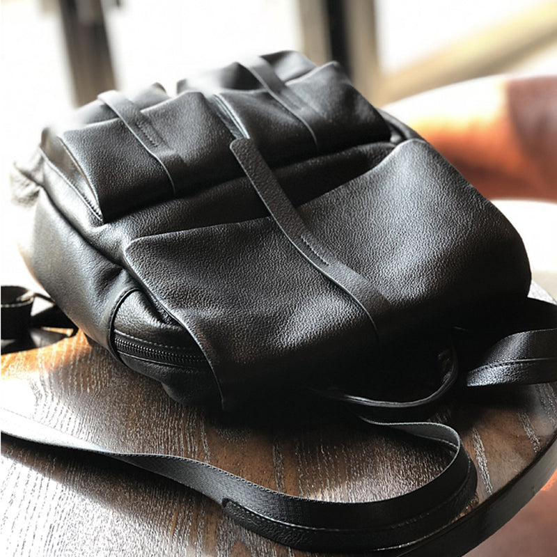 Full Grain Leather Laptop Backpack Purse