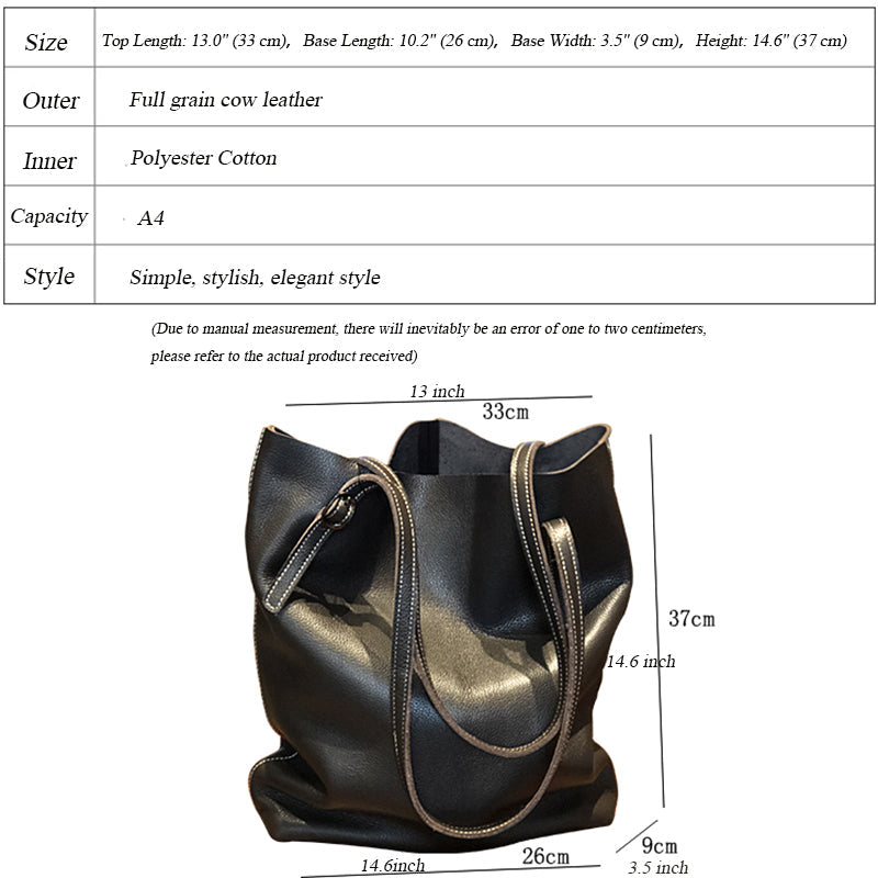 Full Grain Leather Shoulder Satchel