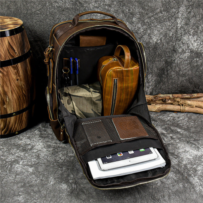 Retro Crazy Horse Leather Rucksack