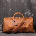 RockCow full-grain leather duffle bag with shoe compartment