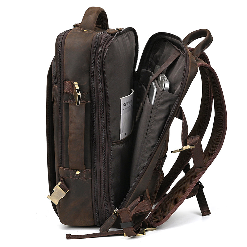 Convertible Leather Travel Backpack