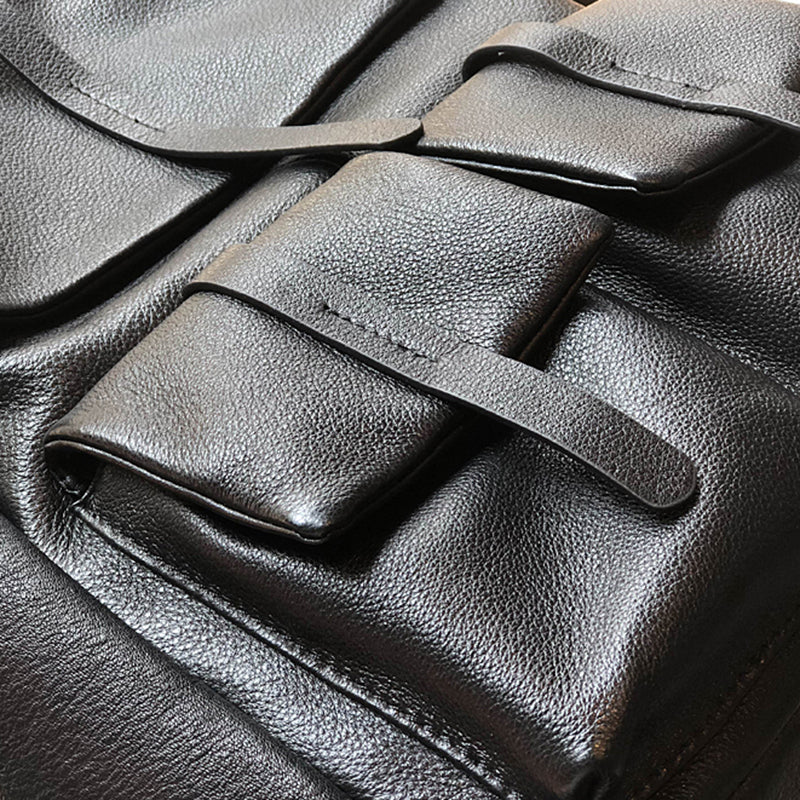 Full Grain Leather Laptop Backpack Purse