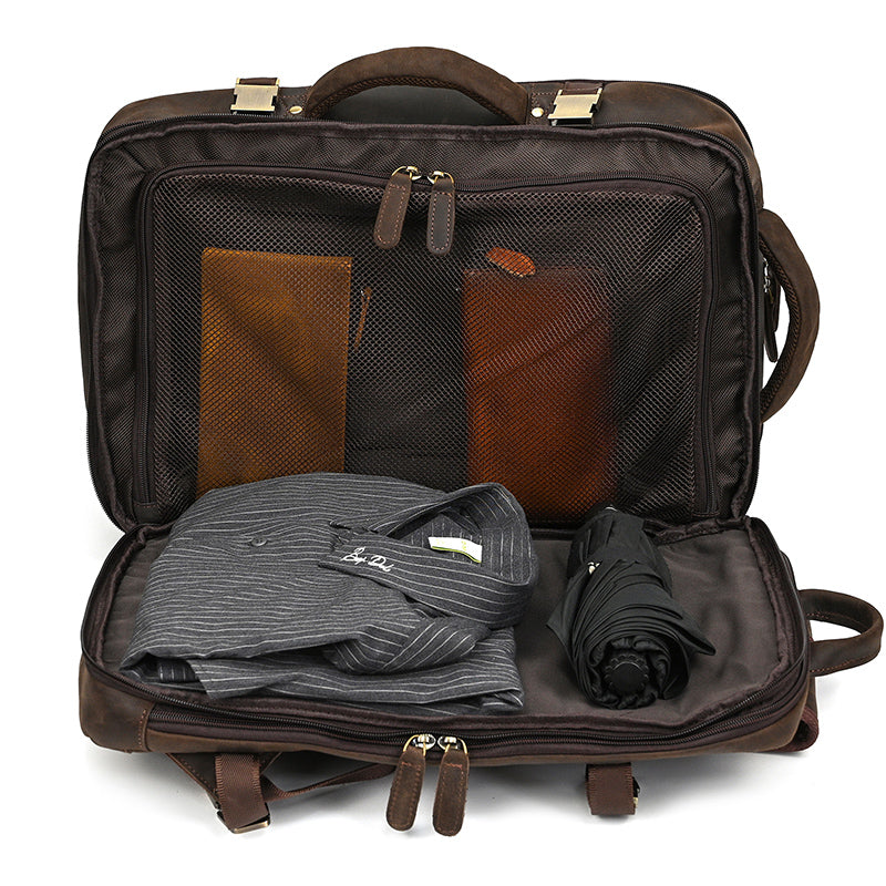 Convertible Leather Travel Backpack