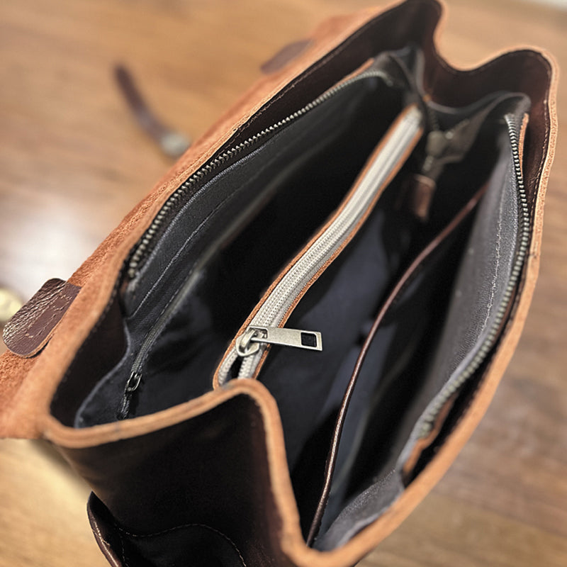 Vintage Handmade Leather Backpack for Women