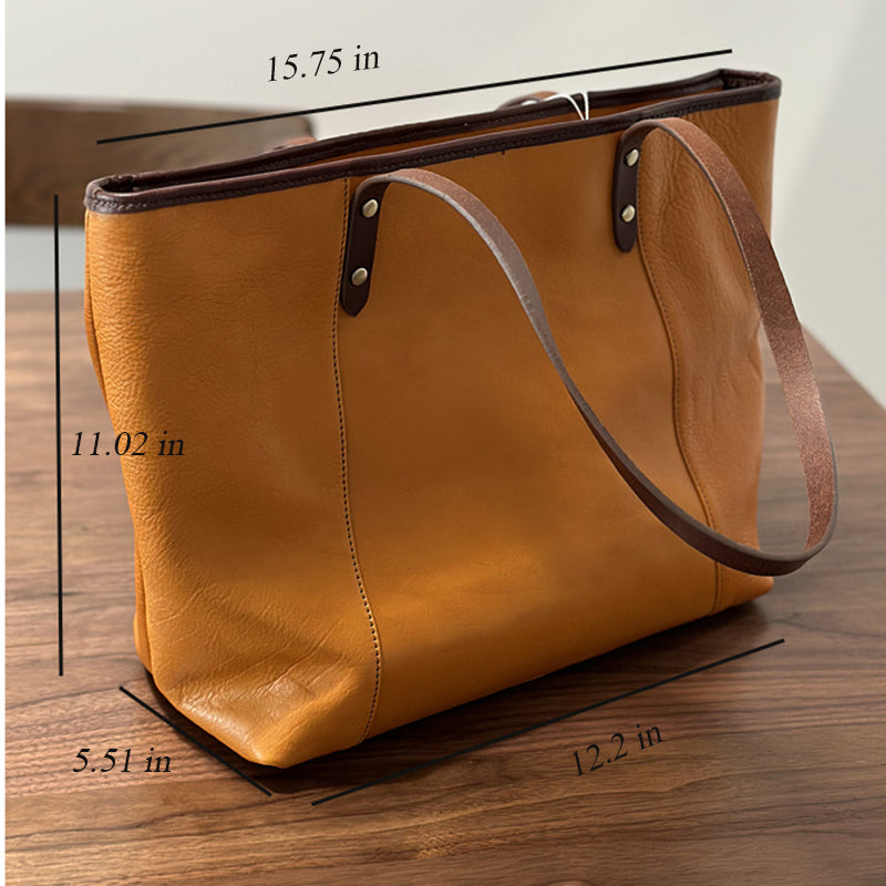 Large Leather Travel Tote