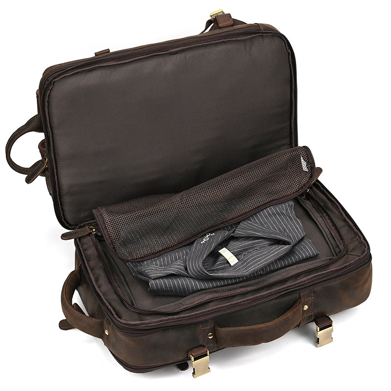 Convertible Leather Travel Backpack