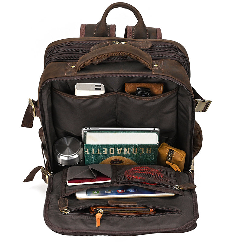 Convertible Leather Travel Backpack