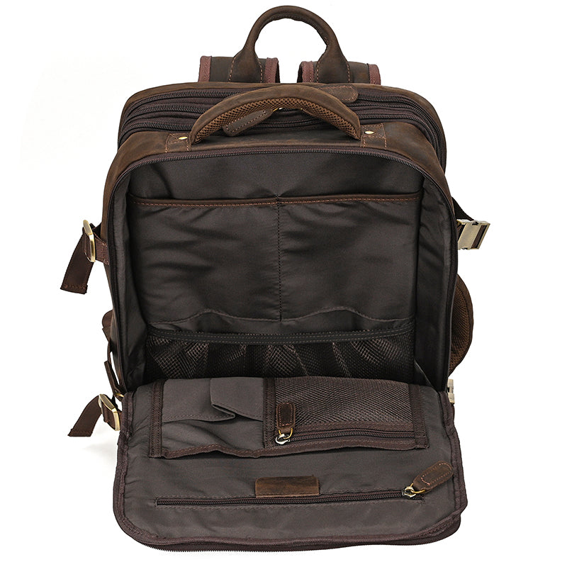 Convertible Leather Travel Backpack