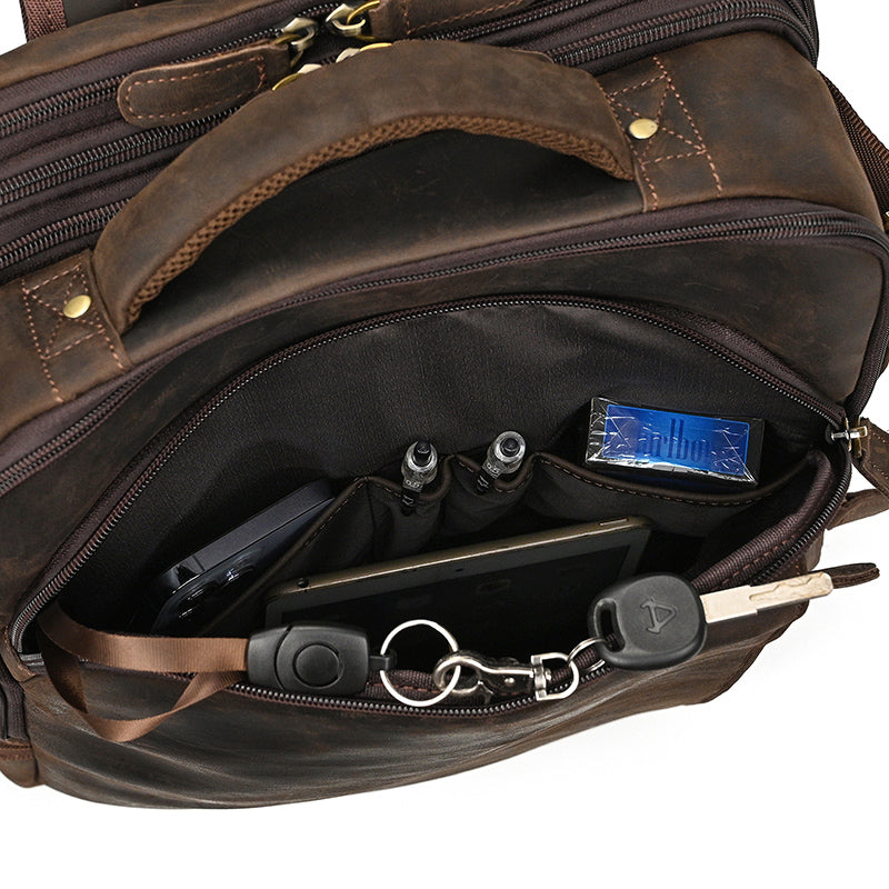 Convertible Leather Travel Backpack