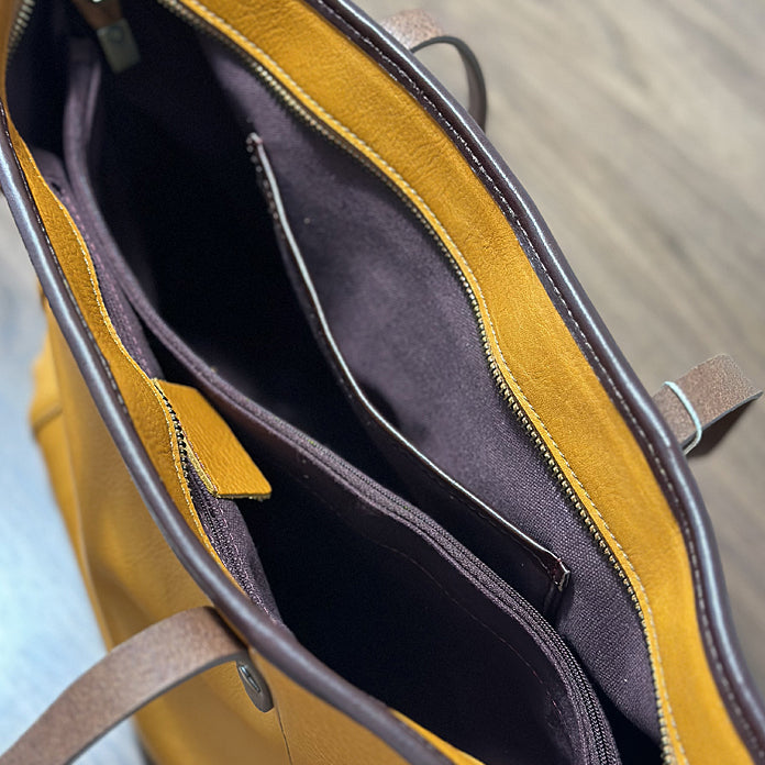Large Leather Travel Tote
