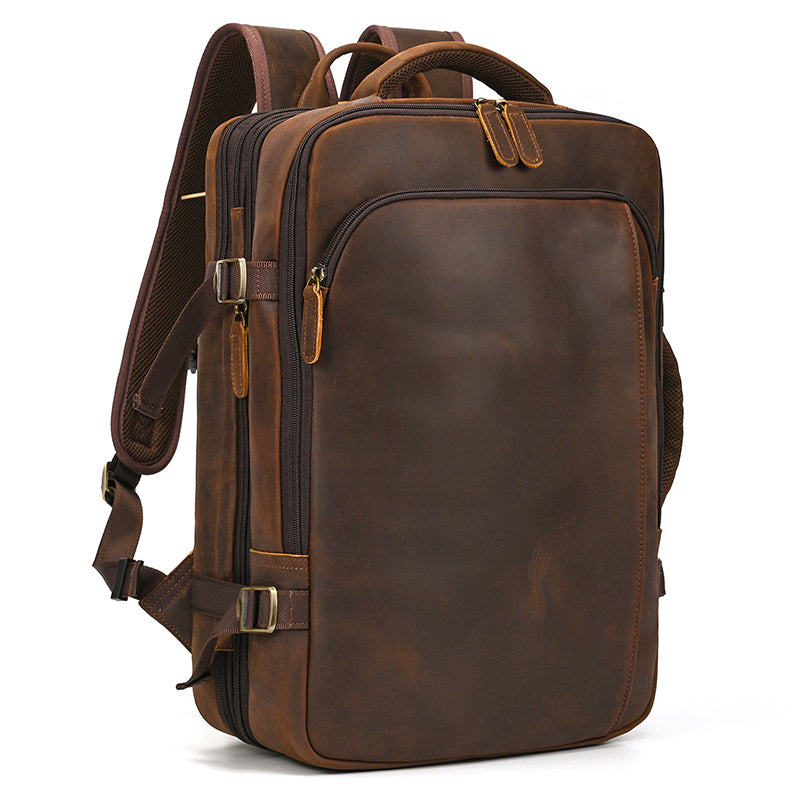 Convertible Leather Travel Backpack