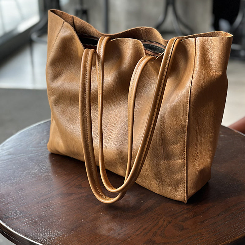Large Leather Work Tote