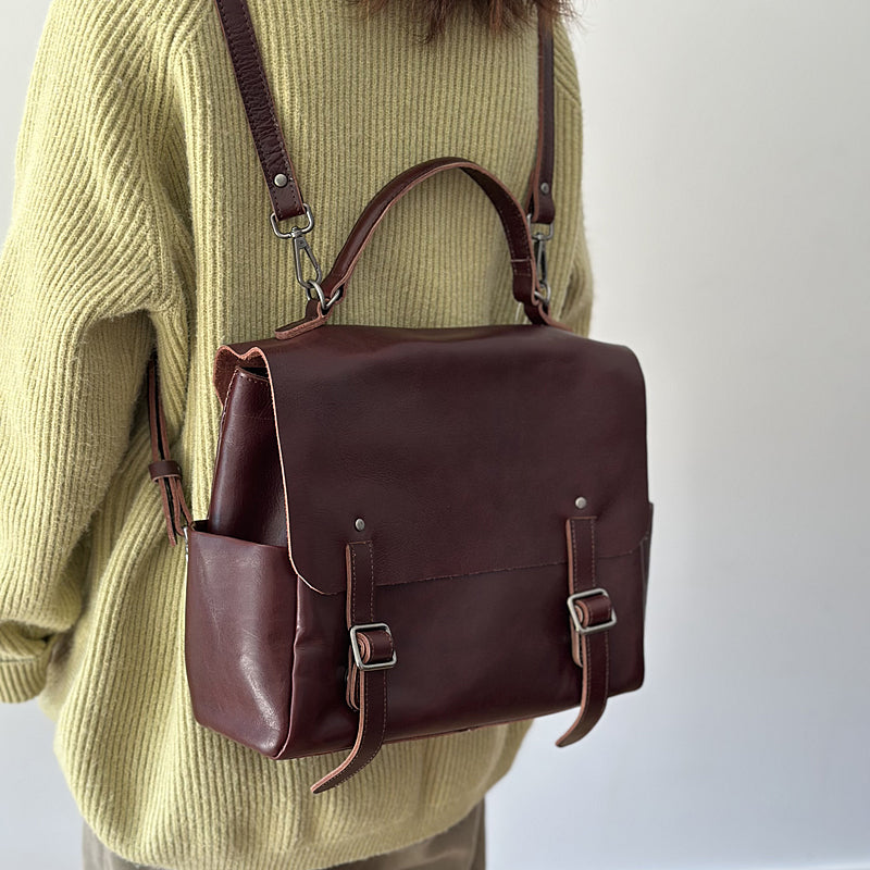 Vintage Handmade Leather Backpack for Women