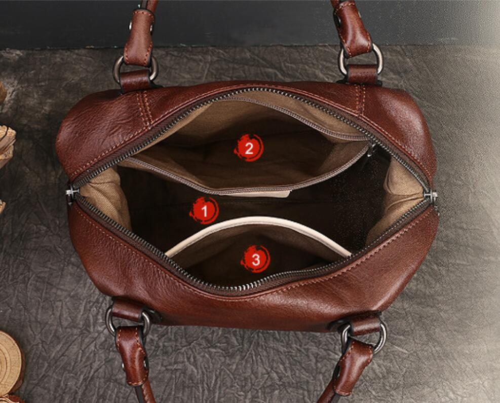 Retro Leather Crossbody Tote