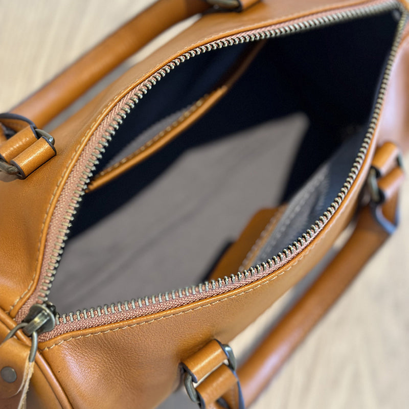 Small Leather Barrel Bag