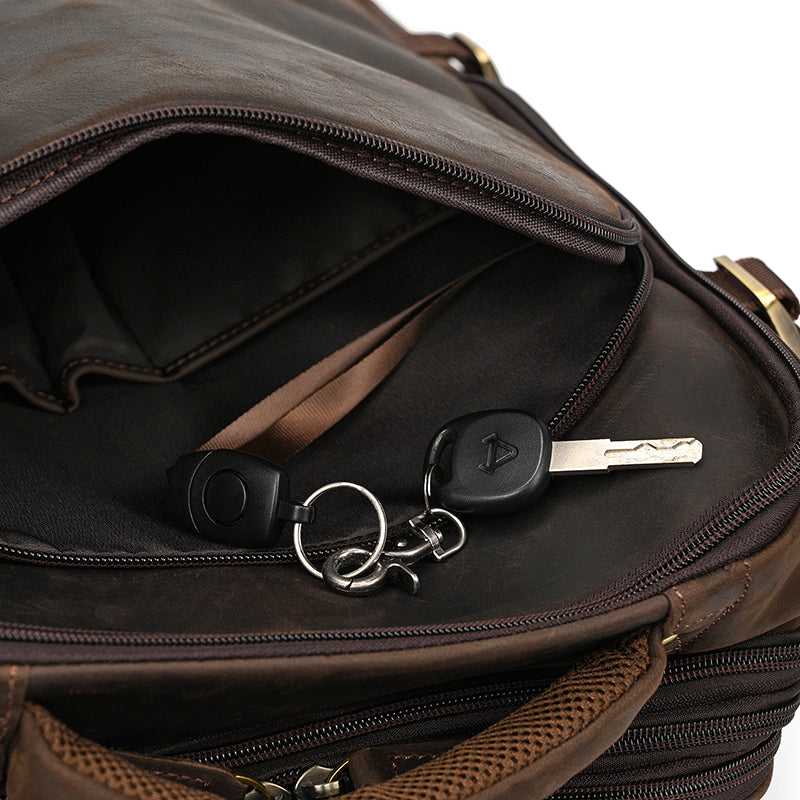 Convertible Leather Travel Backpack