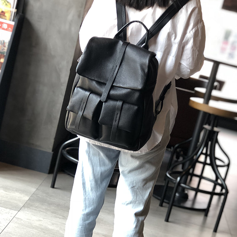 Full Grain Leather Laptop Backpack Purse