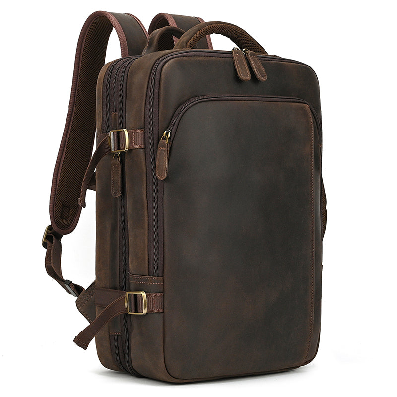 Convertible Leather Travel Backpack