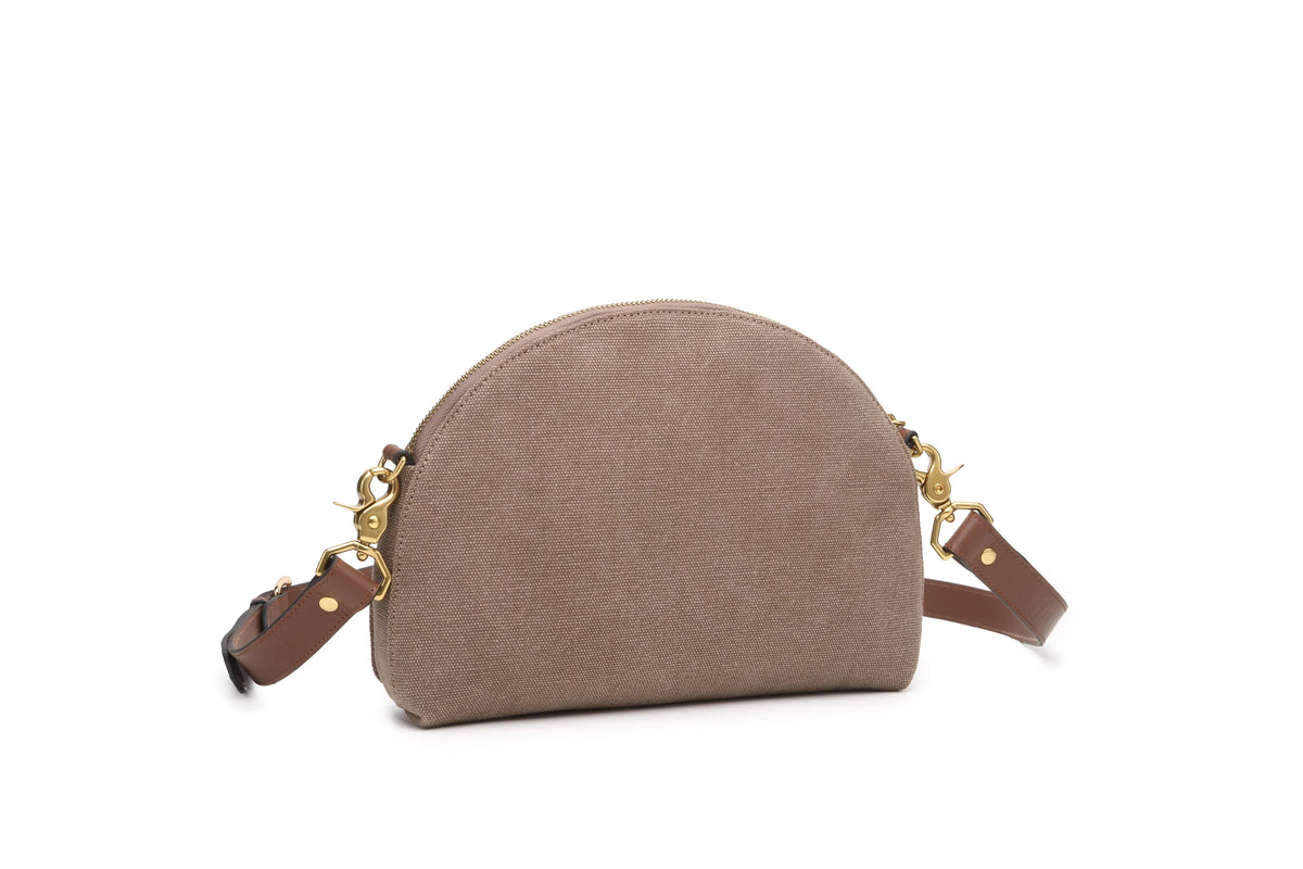 Hopper Crossbody | Chocolate Washed Canvas + Brown