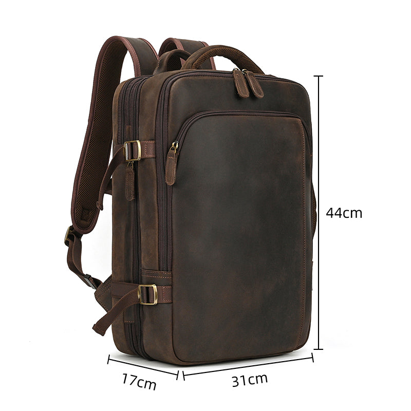 Convertible Leather Travel Backpack