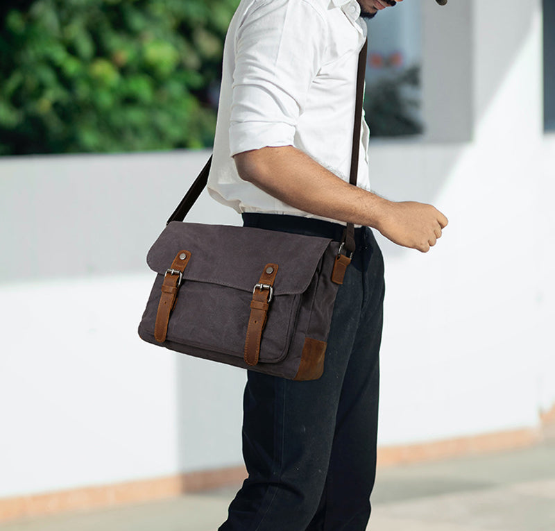 Waxed Canvas Courier Bag
