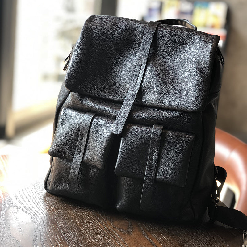 Full Grain Leather Laptop Backpack Purse