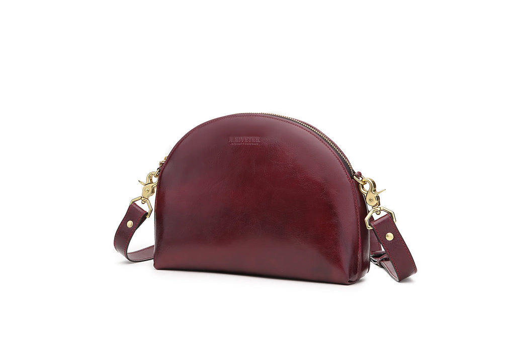 R. Riveter Hopper crossbody bag in cherry leather, view 9
