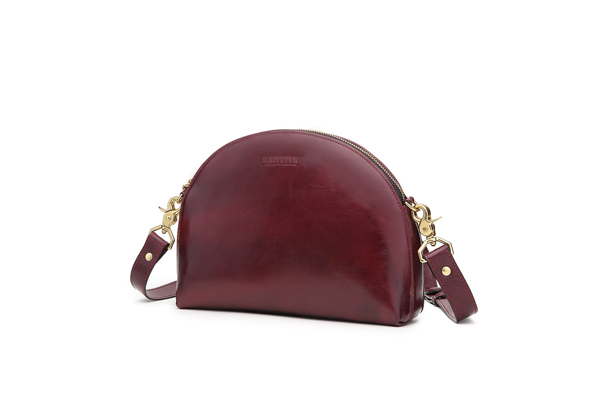 R. Riveter Hopper crossbody bag in cherry leather, view 9