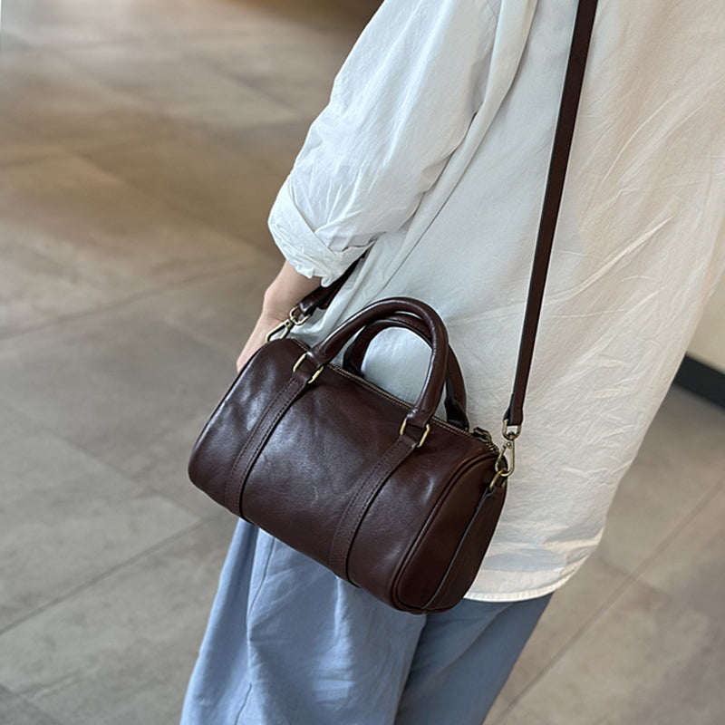 Small Leather Barrel Bag