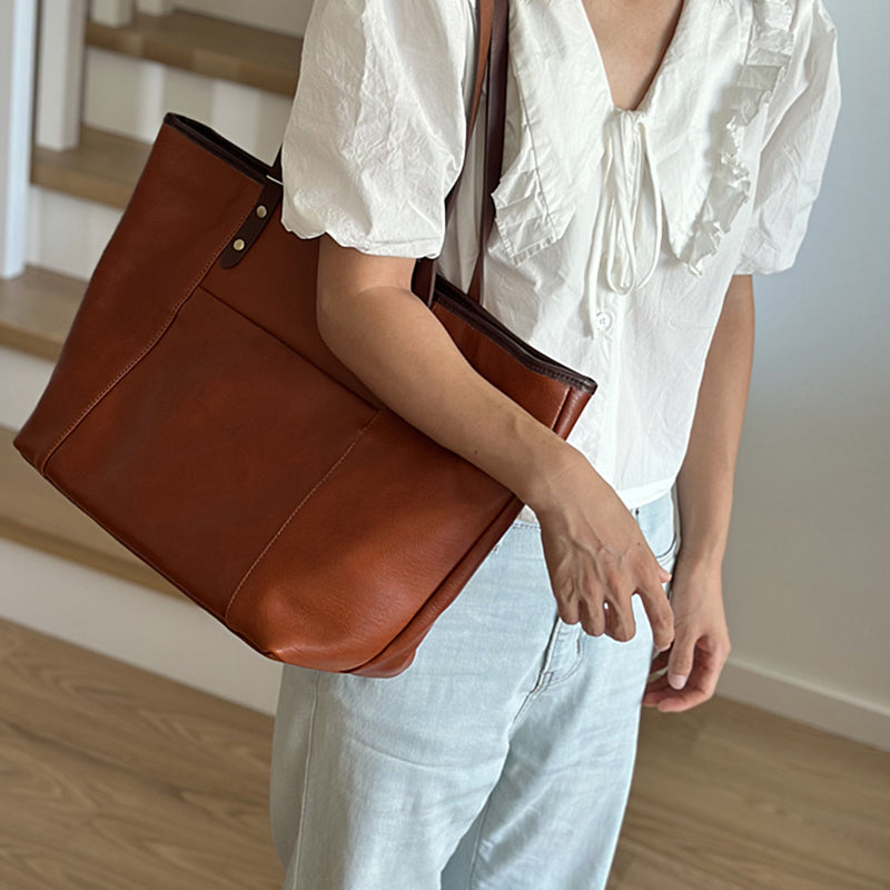 Large Leather Travel Tote