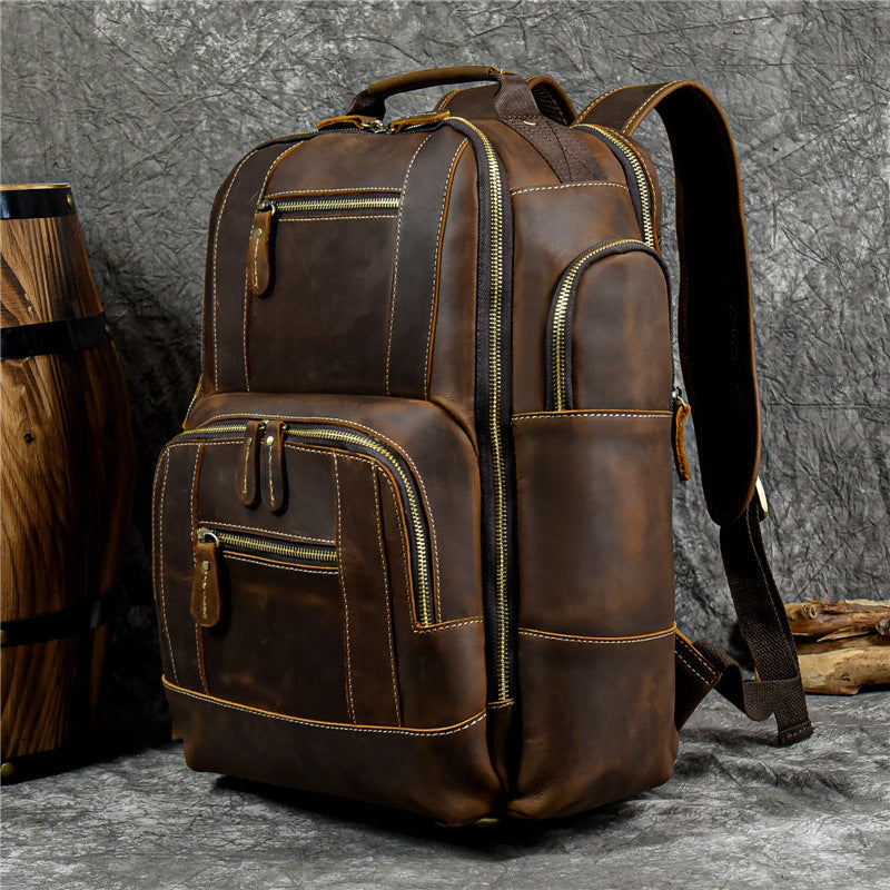 Retro Crazy Horse Leather Rucksack