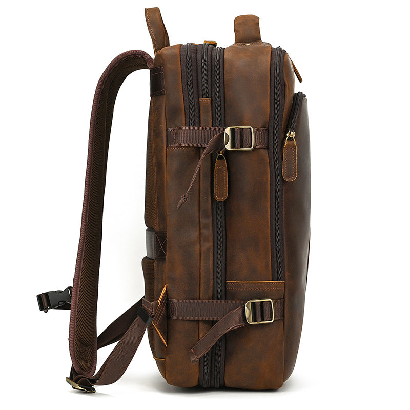 Convertible Leather Travel Backpack