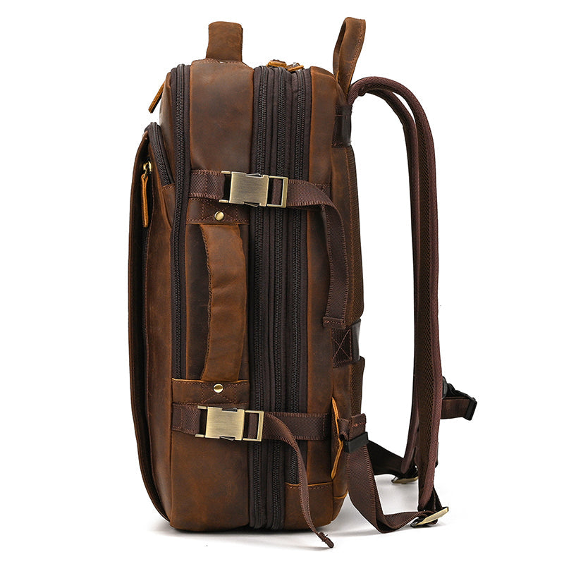Convertible Leather Travel Backpack
