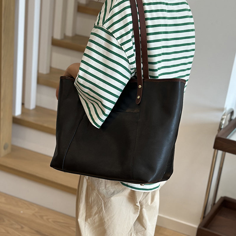 Large Leather Travel Tote