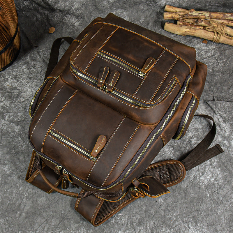 Retro Crazy Horse Leather Rucksack