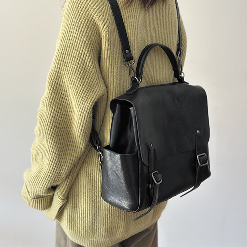 Vintage Handmade Leather Backpack for Women