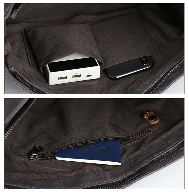 Waxed Canvas Courier Bag