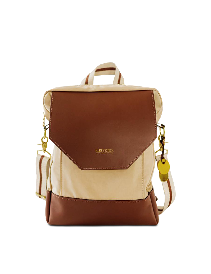 Corbin | Khaki Nylon + Brown Leather