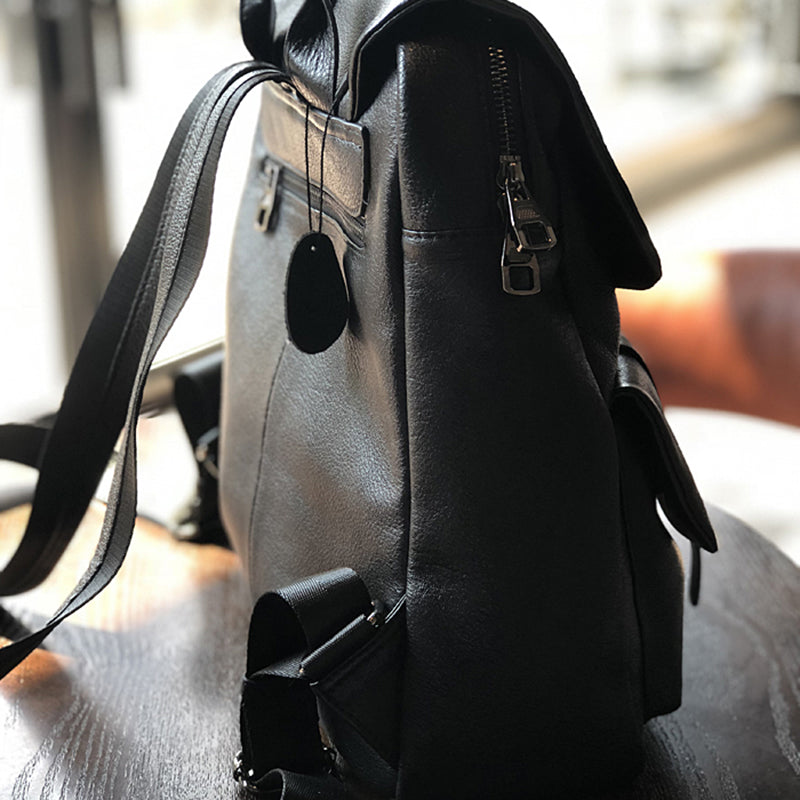 Full Grain Leather Laptop Backpack Purse