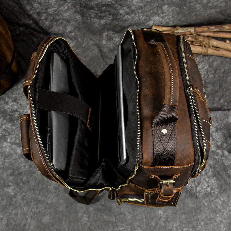 Retro Crazy Horse Leather Rucksack