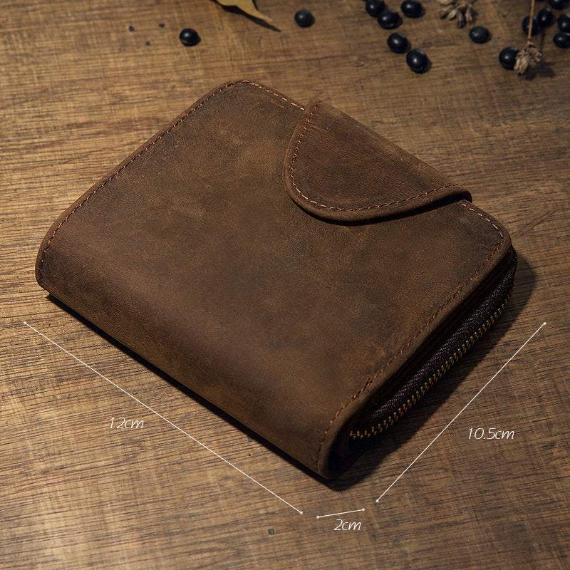 Artisan Leather Trifold Wallet with Coin Pocket