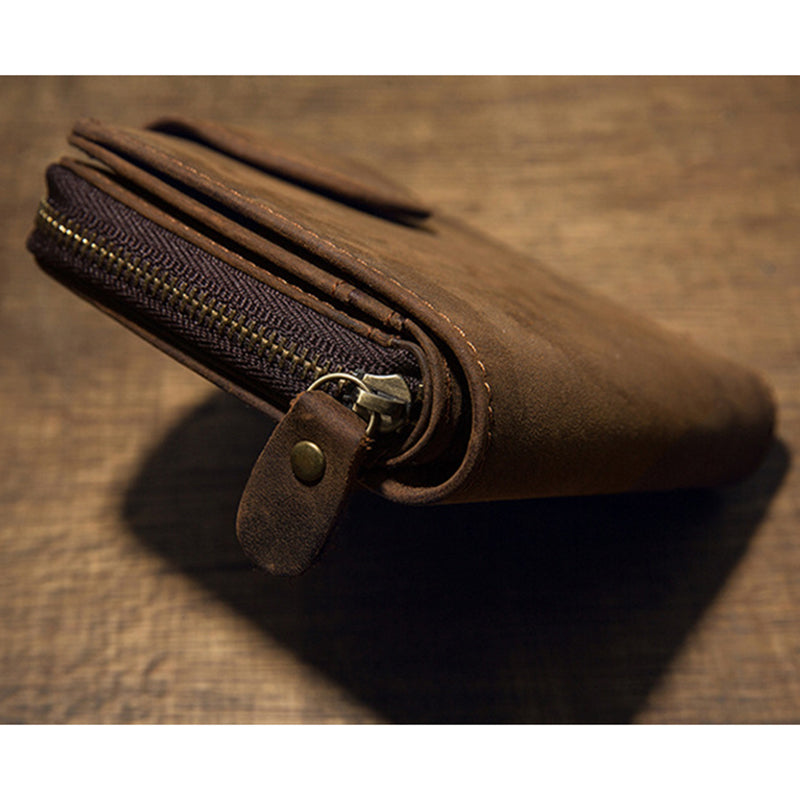 Artisan Leather Trifold Wallet with Coin Pocket