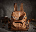 RockCow vintage leather backpack for women, view 9