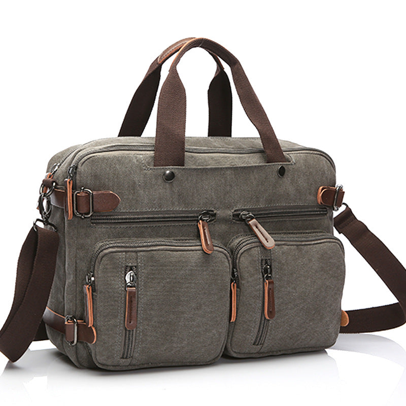 Convertible Canvas Briefcase Backpack