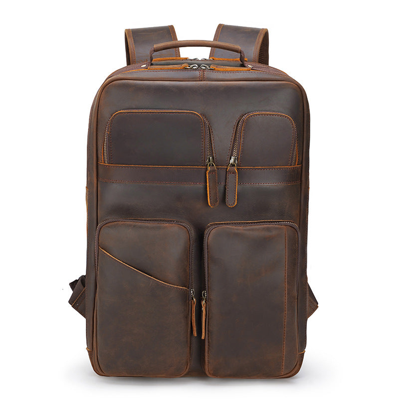 Large Crazy Horse Leather Laptop Rucksack