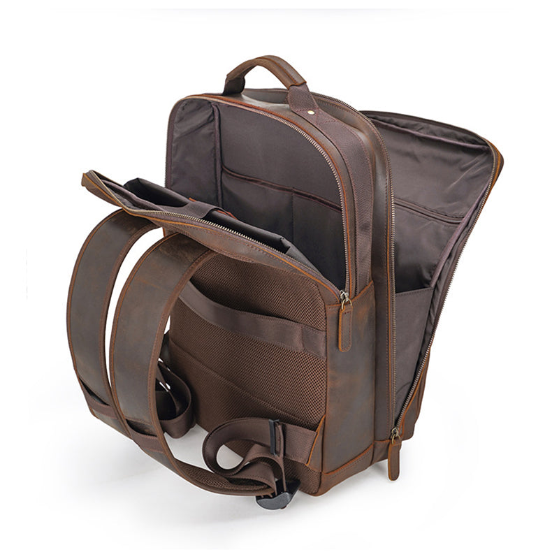 Large Crazy Horse Leather Laptop Rucksack