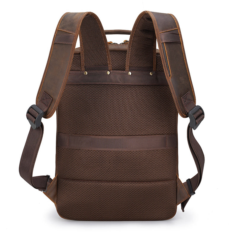 Large Crazy Horse Leather Laptop Rucksack