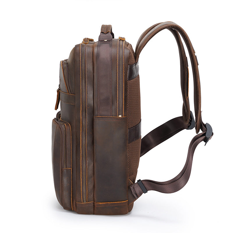 Large Crazy Horse Leather Laptop Rucksack