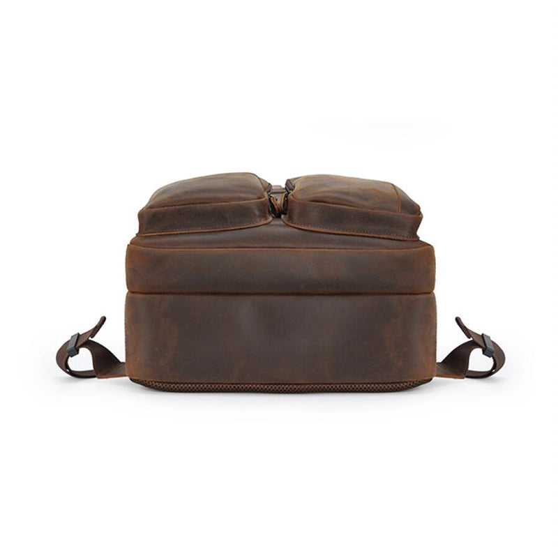 Large Crazy Horse Leather Laptop Rucksack